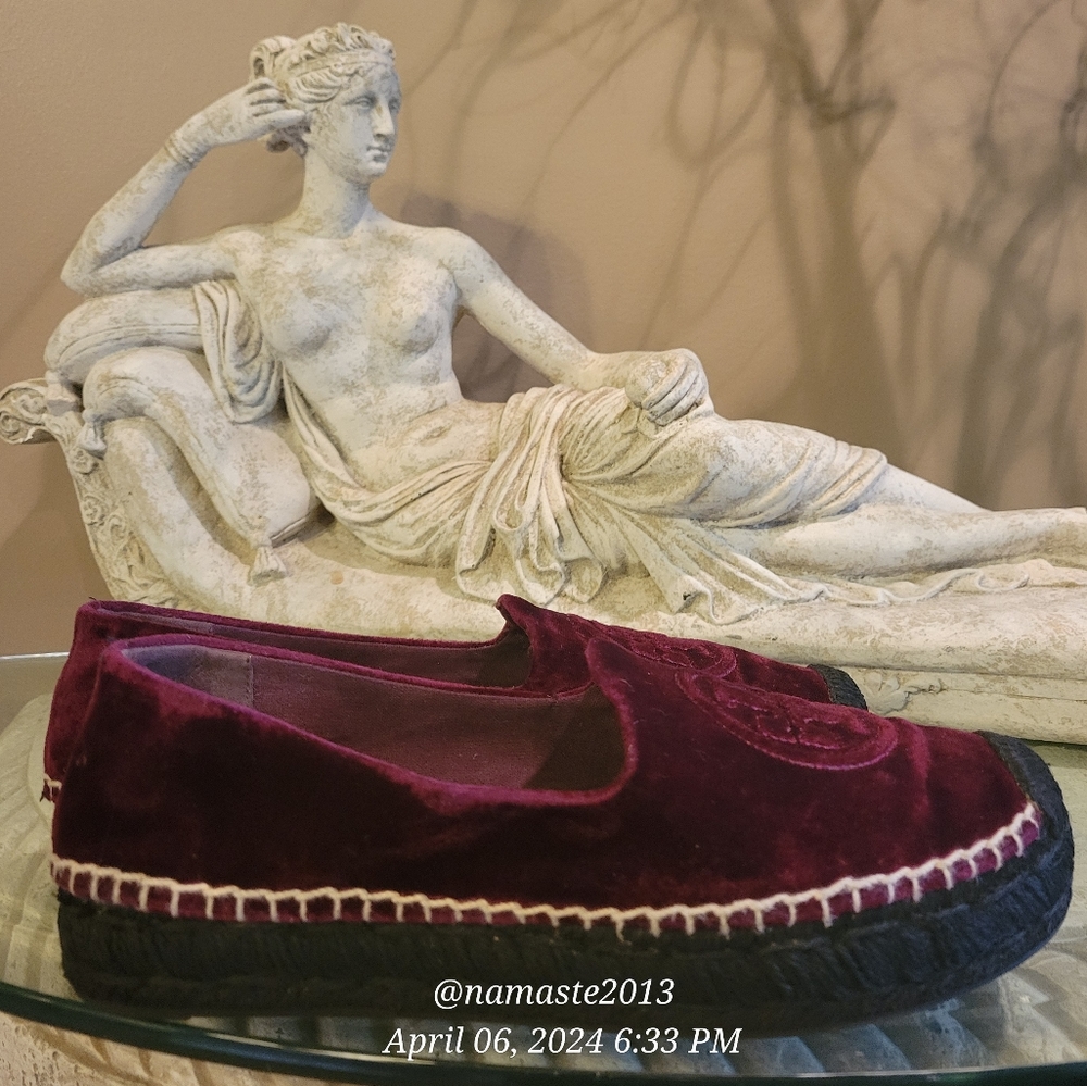 Tory Vurch Velvet Logo Espidrilles Platform Designer Summer Beach Shoes   #751 - Picture 7 of 15